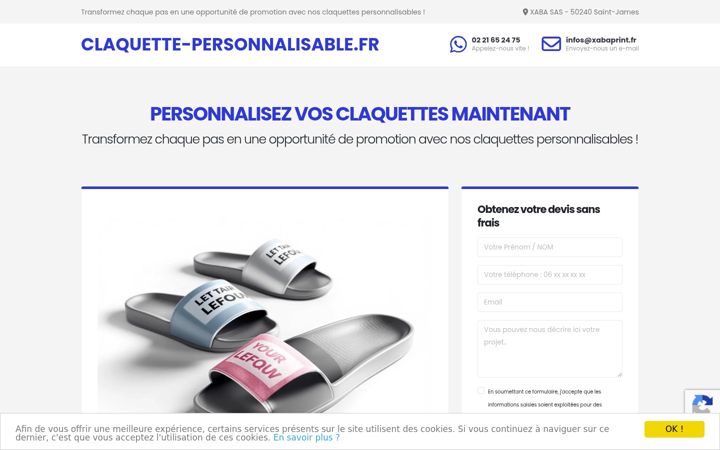Snímek obrazovky claquette-personnalisable.fr