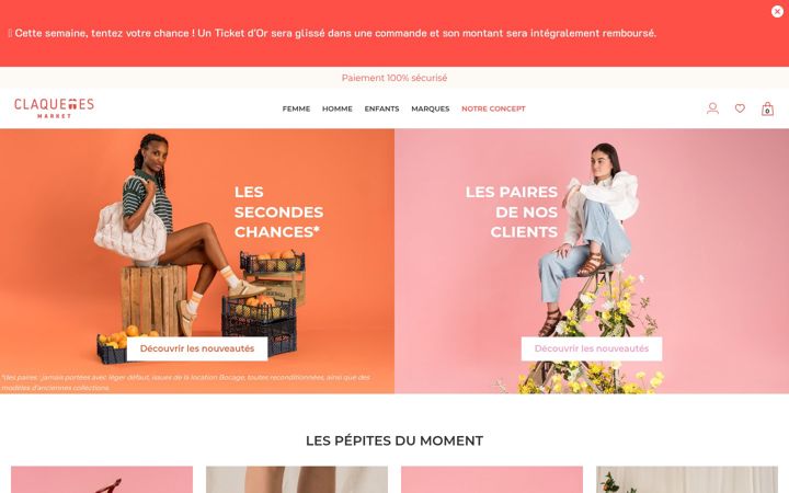 Screenshot of claquettesmarket.com