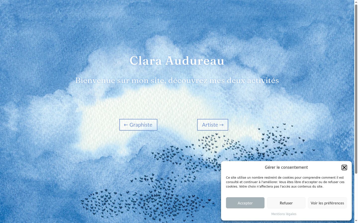 Screenshot del banner di consenso mostrato prima di qualsiasi interazione