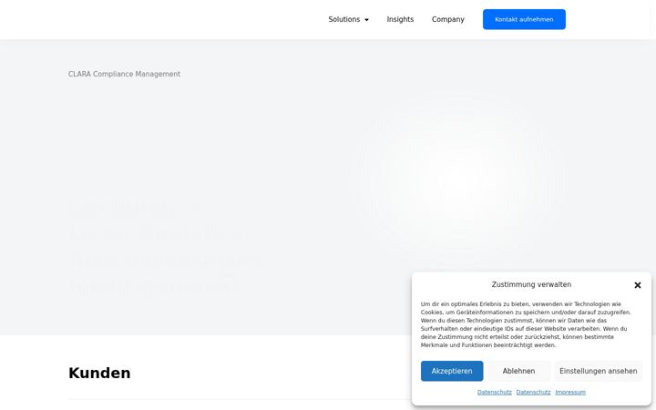 Screenshot of clara-compliance.com