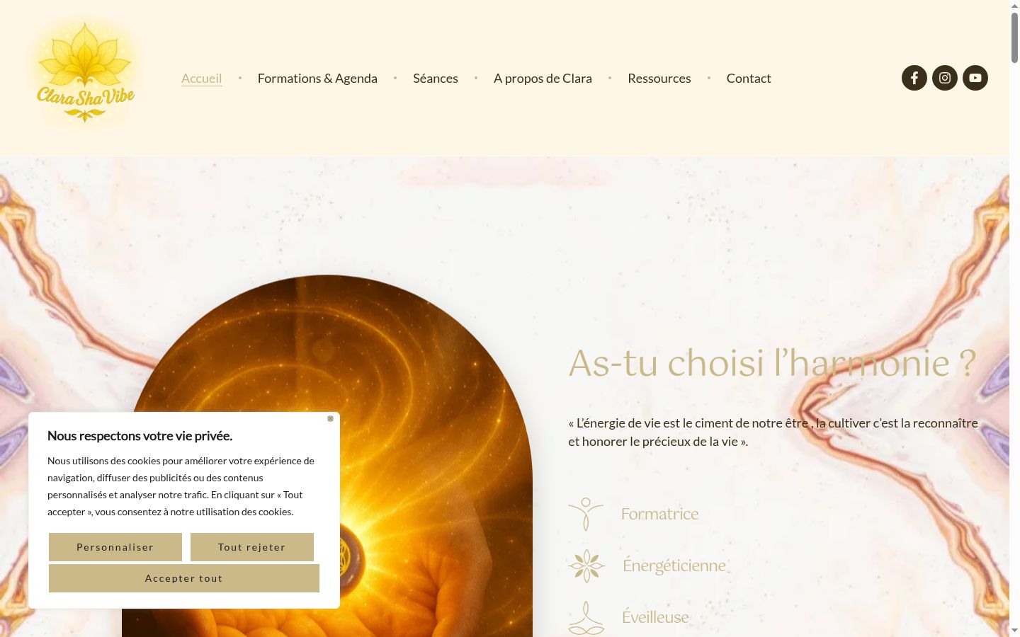 Screenshot del banner di consenso mostrato prima di qualsiasi interazione