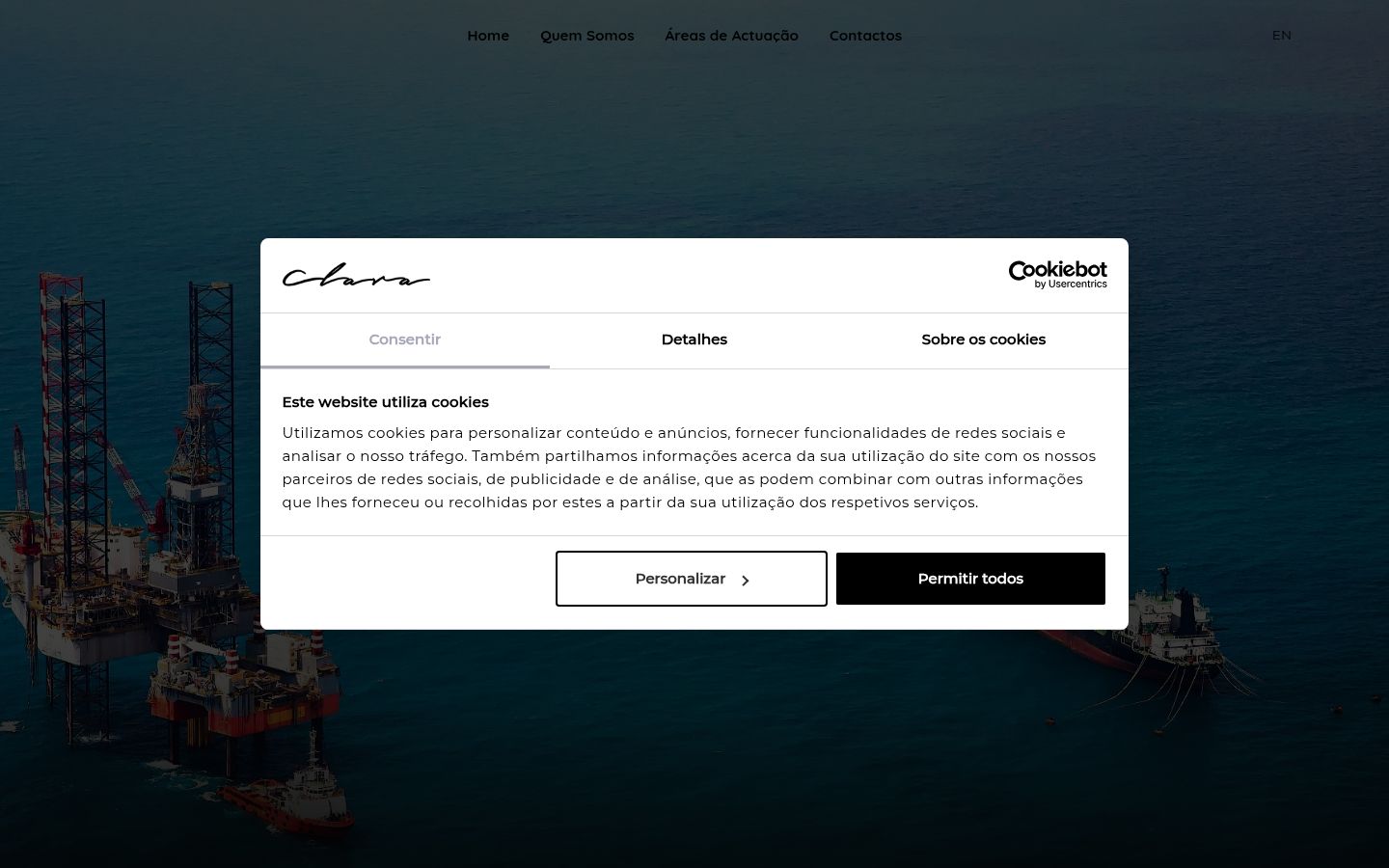 Screenshot of the consent banner shown before any interaction