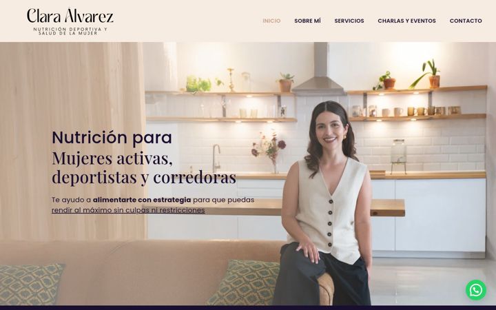 Screenshot of claraalvareznutricion.com