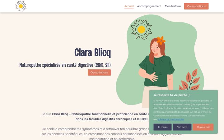 Snímek obrazovky clarablicq.fr