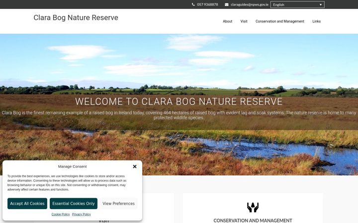 Capture d'écran de clarabognaturereserve.ie