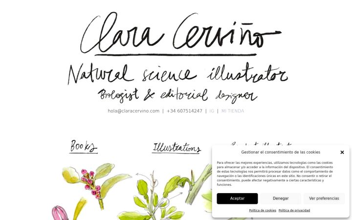 Screenshot of claracervino.com