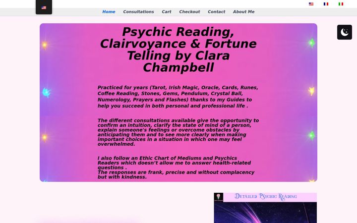 Screenshot of clarachampbell.com