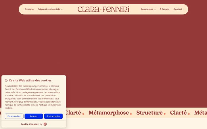 Screenshot of clarafenniri.fr