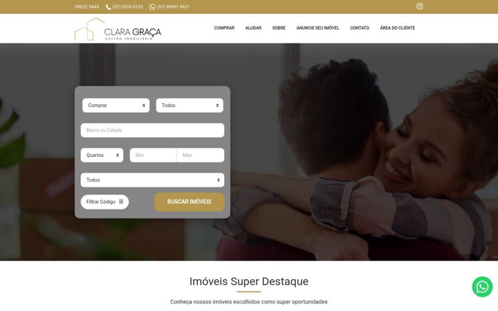 Screenshot van claragraca.com.br