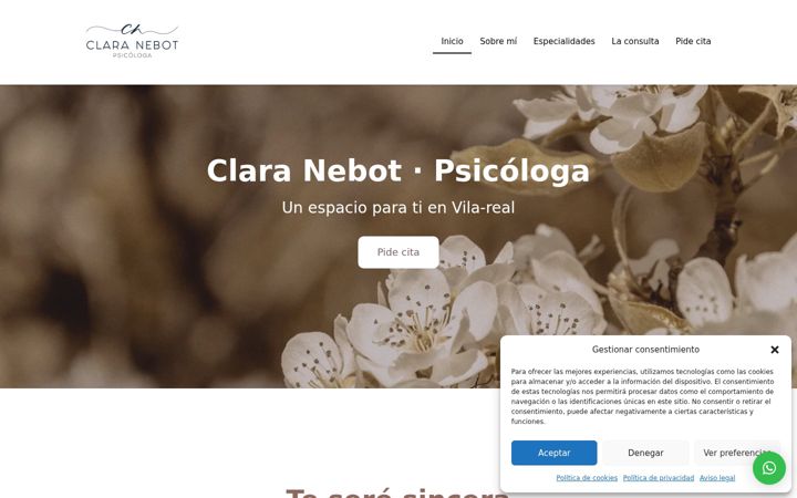 Screenshot of claranebotpsicologa.com