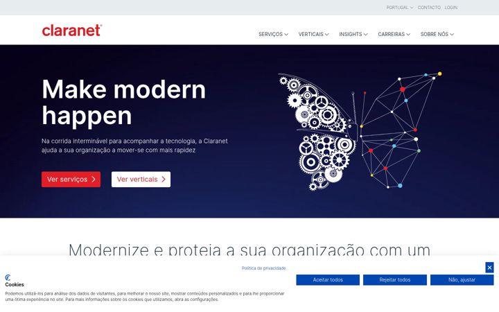 Screenshot of claranet.pt