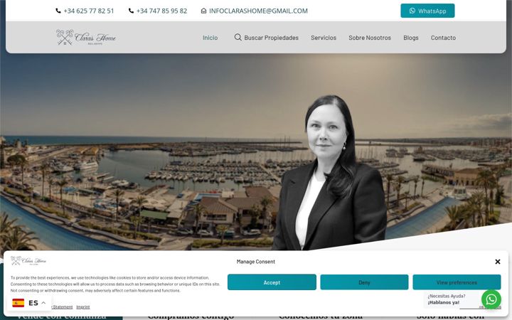 Screenshot of clarashome.com