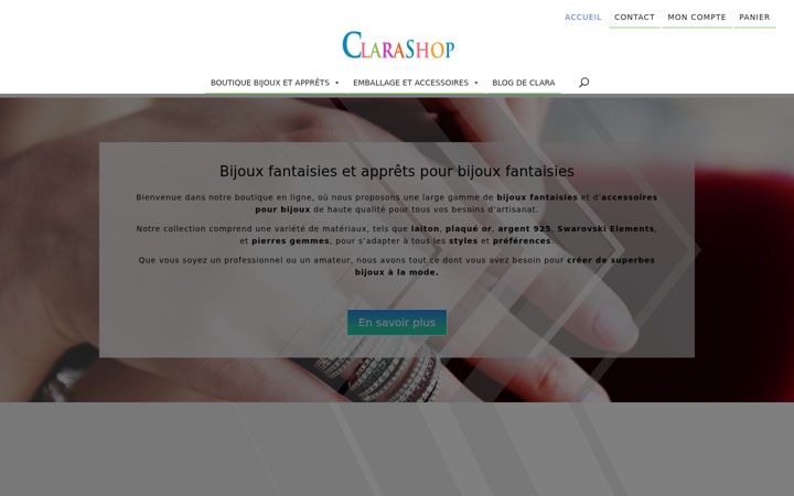 Snímek obrazovky clarashop.fr