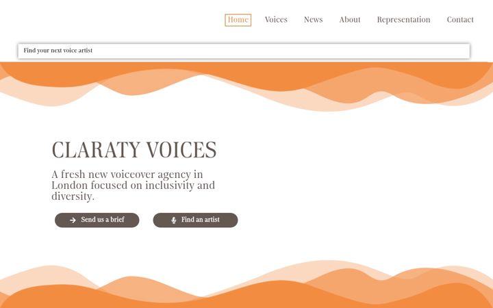 Screenshot of claratyvoices.com