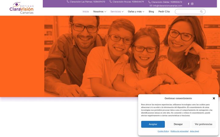 Screenshot of claravisioncanarias.com