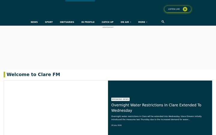 Screenshot of clare.fm
