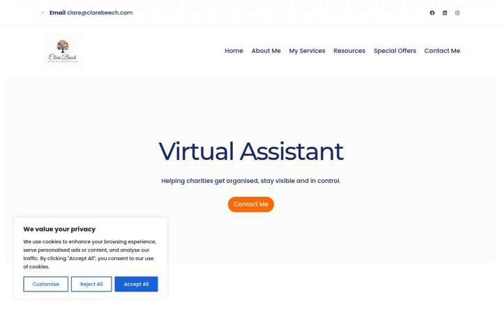 Screenshot of clarebeech.com