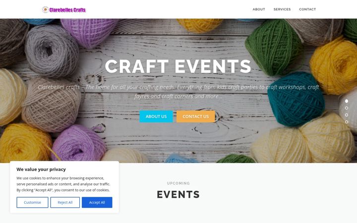 Screenshot of clarebellescrafts.com