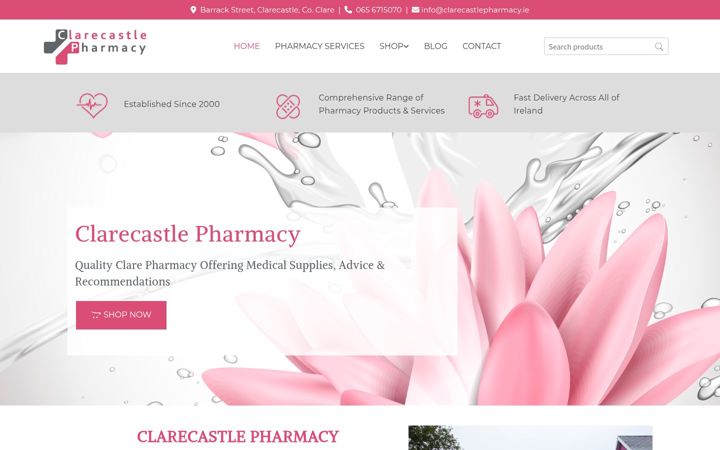 Capture d'écran de clarecastlepharmacy.ie