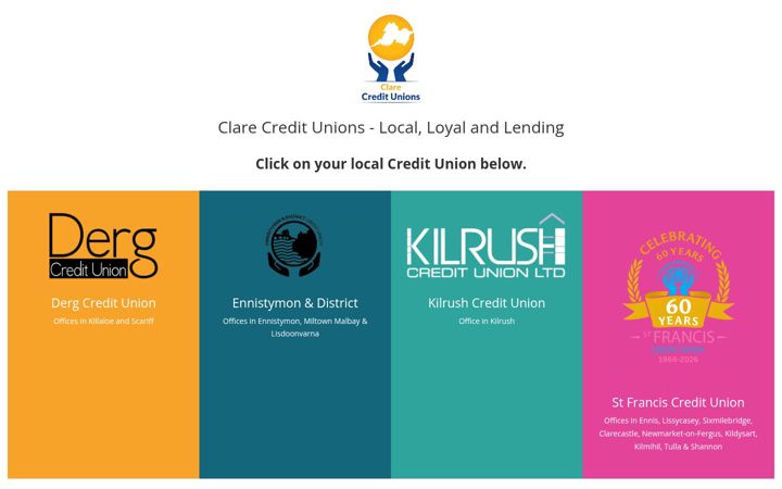 Capture d'écran de clarecreditunions.ie