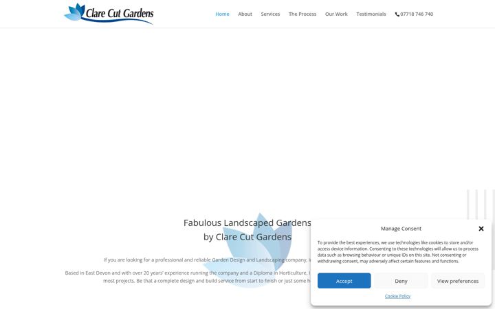 Screenshot of clarecutgardens.co.uk