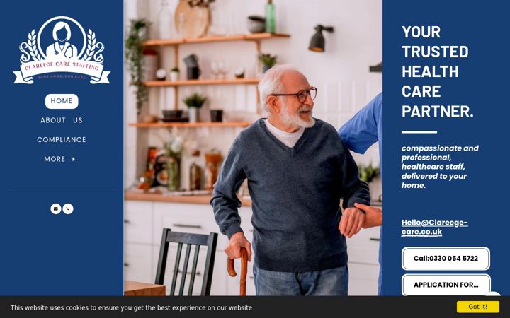 Screenshot of clareege-care.co.uk