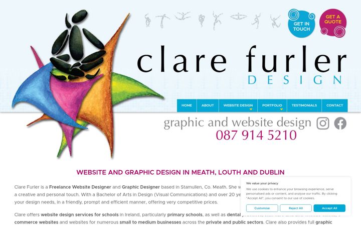 Screenshot of clarefurlerdesign.com
