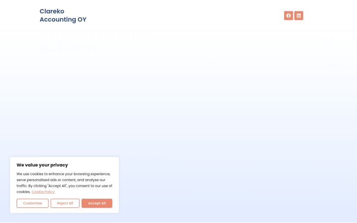 Screenshot von clarekoaccounting.fi