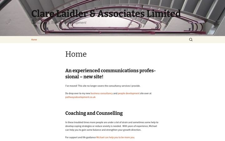 Screenshot of clarelaidler.co.uk