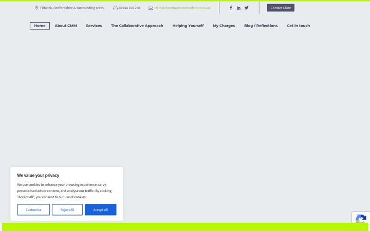 Screenshot of claremadelinemediation.co.uk