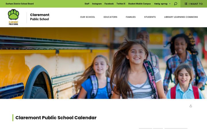 Ekraanipilt saidist claremont-calendar.ddsb.ca