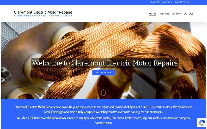 Snímek obrazovky claremontelectricmotorrepairs.co.uk