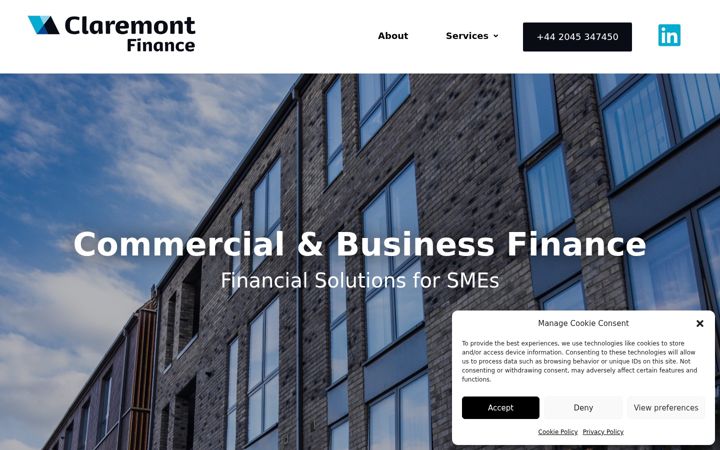 Screenshot του claremontfinance.co.uk