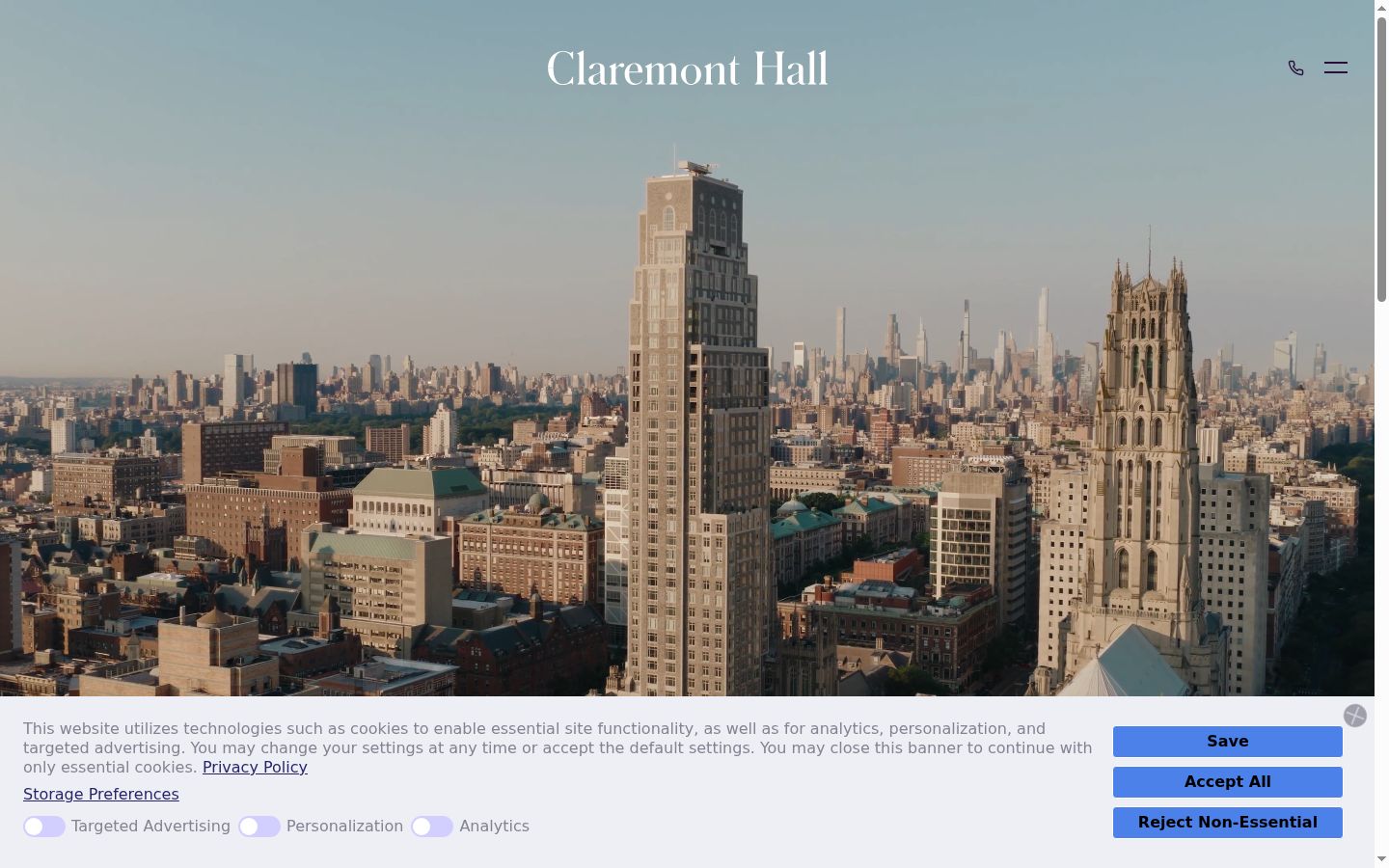 Screenshot of the consent banner shown before any interaction