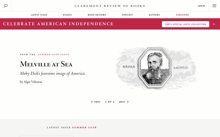 Screenshot of claremontreviewofbooks.com