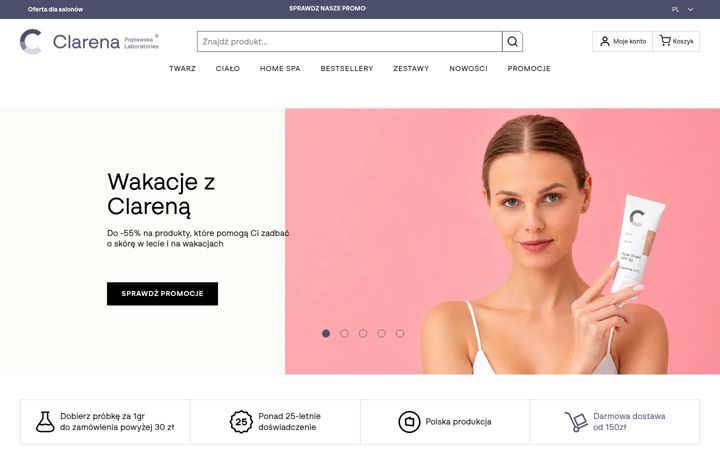 Screenshot of clarena.eu
