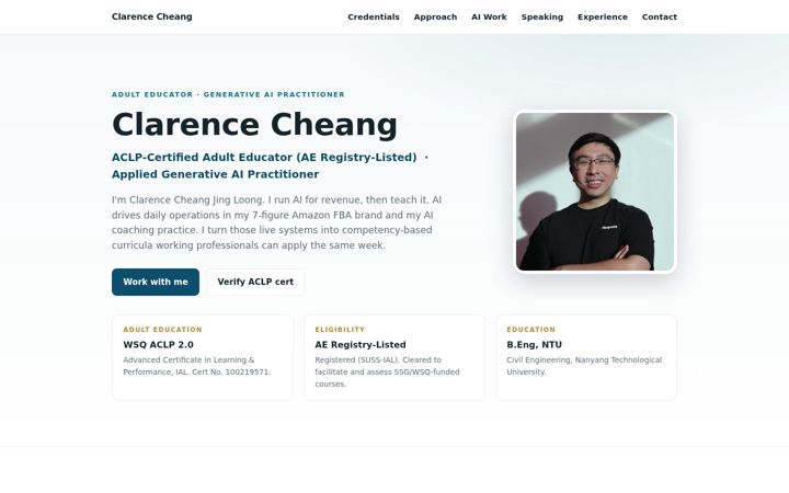 Screenshot of clarencecheang.com