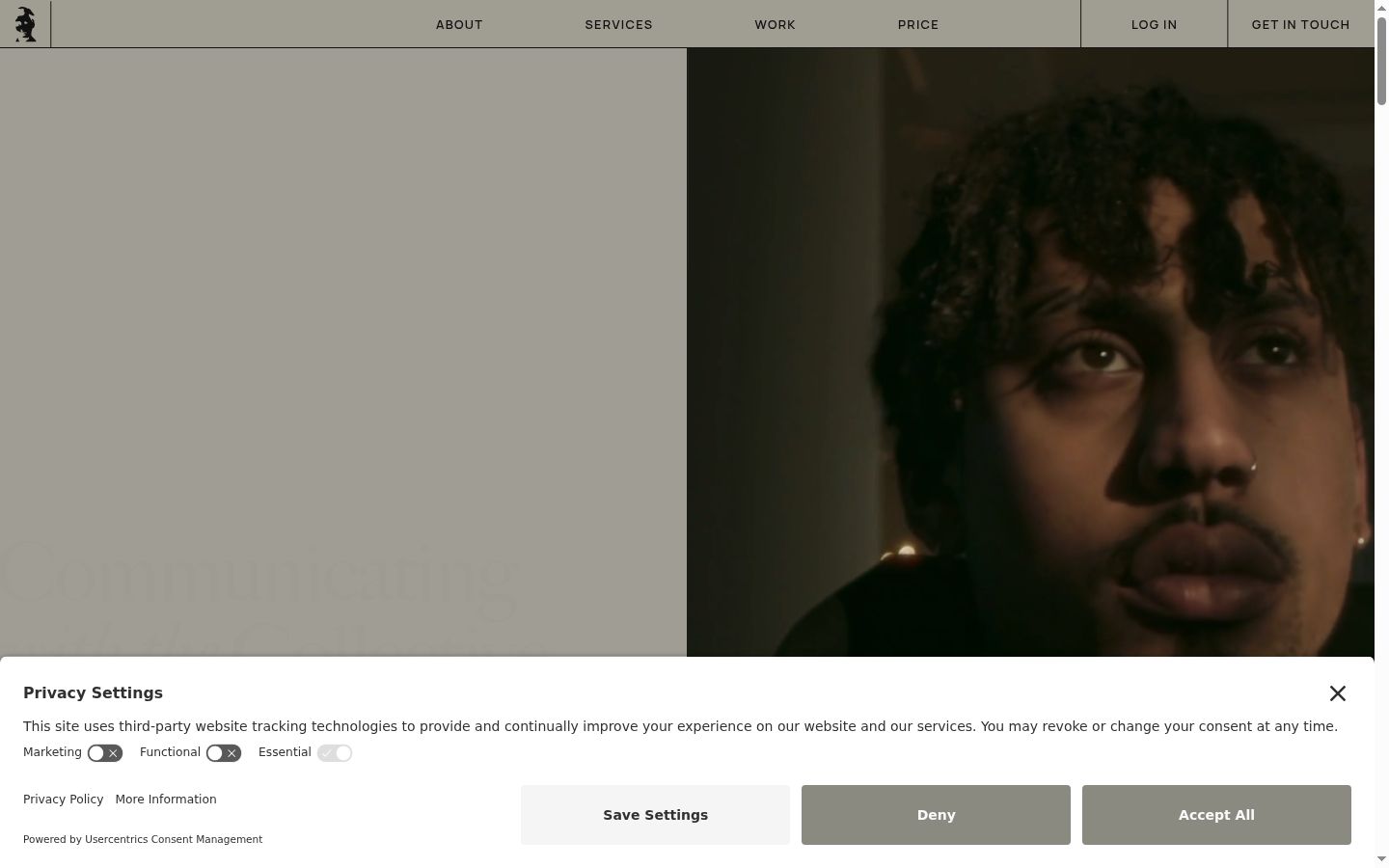 Screenshot του banner συγκατάθεσης που εμφανίστηκε πριν από οποιαδήποτε αλληλεπίδραση