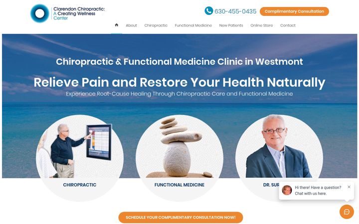 Screenshot of clarendonchiro.com
