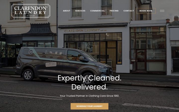 Screenshot of clarendonlaundry.co.uk