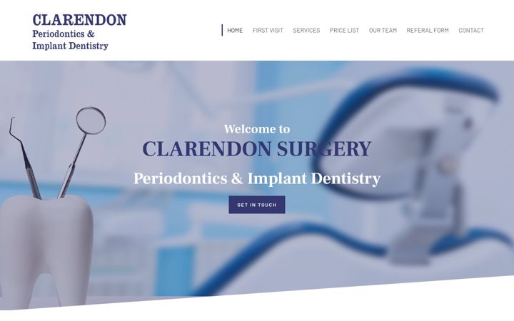 Skjermbilde av clarendonsurgery.ie