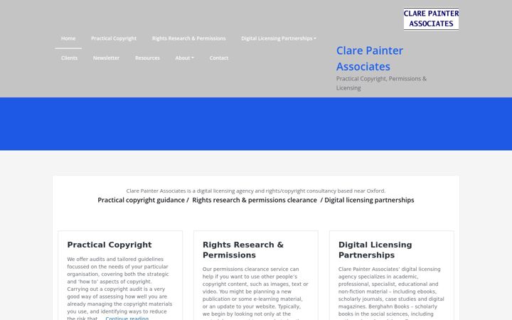 Screenshot of clarepainter.com