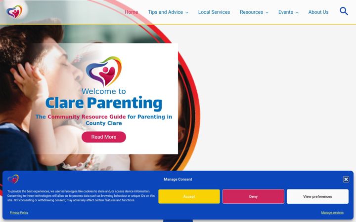 Skjermbilde av clareparenting.ie