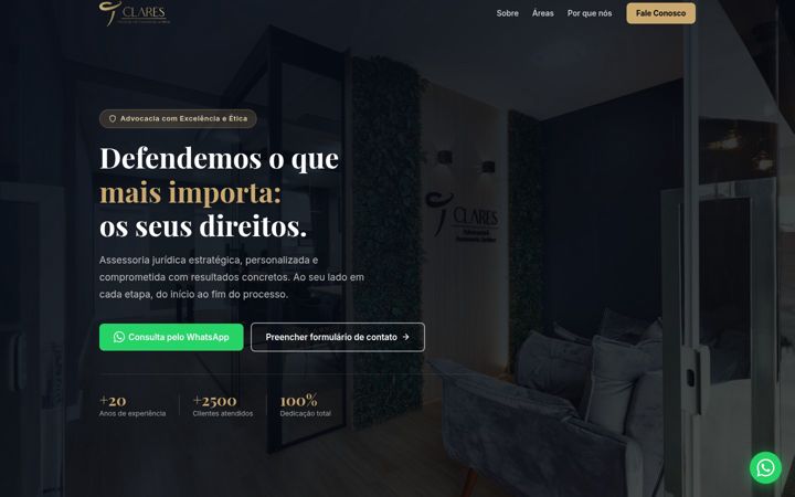 Screenshot van claresadvocacia.com.br