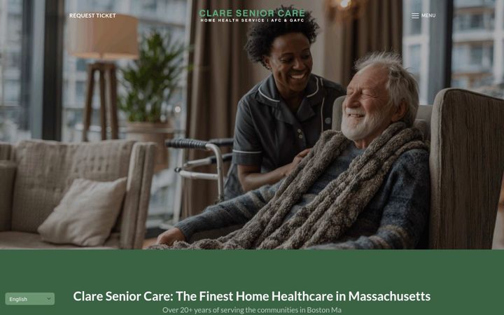 Screenshot of clareseniorcare.com