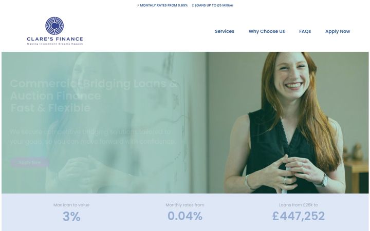 Screenshot of claresfinance.co.uk