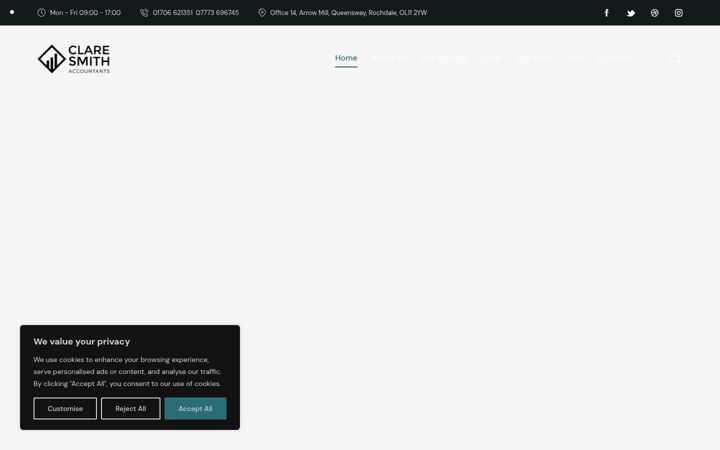 Screenshot of claresmithaccountants.co.uk