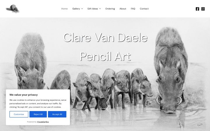 Screenshot of clarevanartist.com