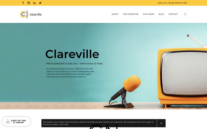 Screenshot of clareville.co.uk