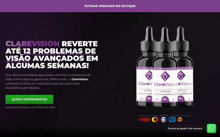 Screenshot van clarevision.com.br